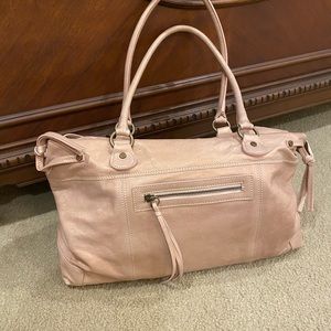 Garnet Hill Italian Leather Handbag in CHAMPAGNE.